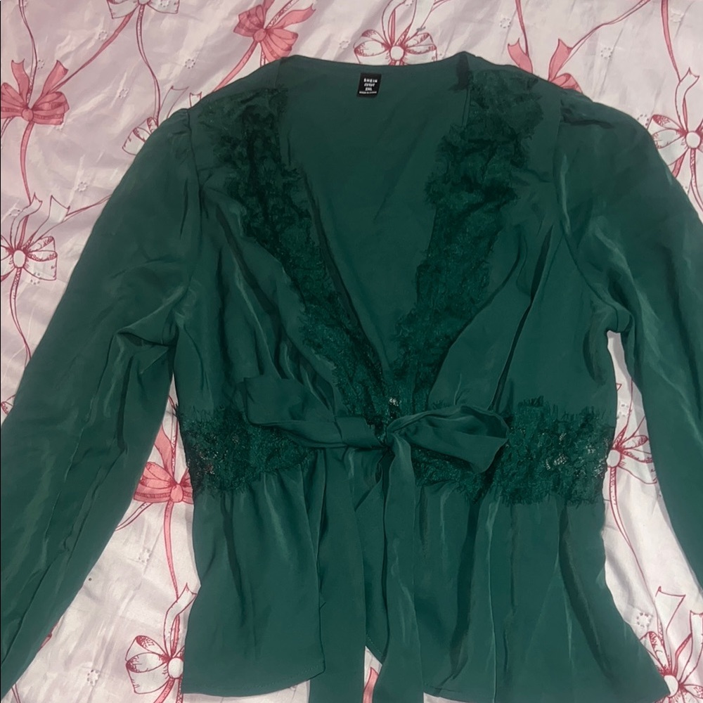 Elegant Green Lace Women's Top